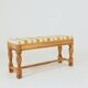 Vintage rustic oak bench after renovation