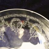 Six crystal champagne glasses engraved and chiseled