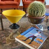 Yellow Conic Vase, postmodern, Italy 1980s