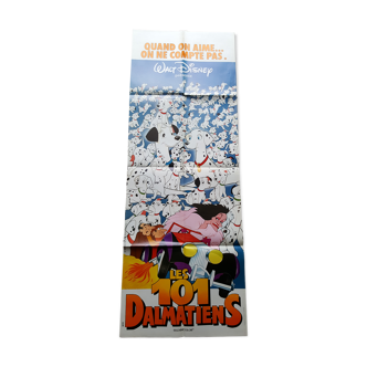 Affiche cinéma originale Les 101 Dalmatiens Walt Disney 1980 60X160cm