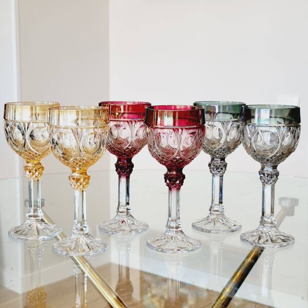 Amaris Nachtmann 6 Grands Verres A Vin Eau En Cristal Coloré Irisé