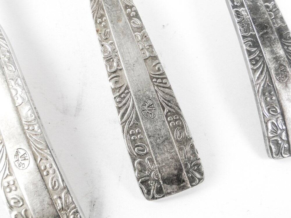 Art Deco brass spoons, 1950s, set of 6