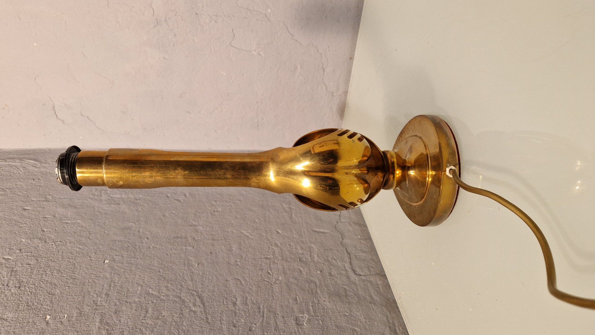 Lampe de table en laiton avec décoration informelle, années 1960