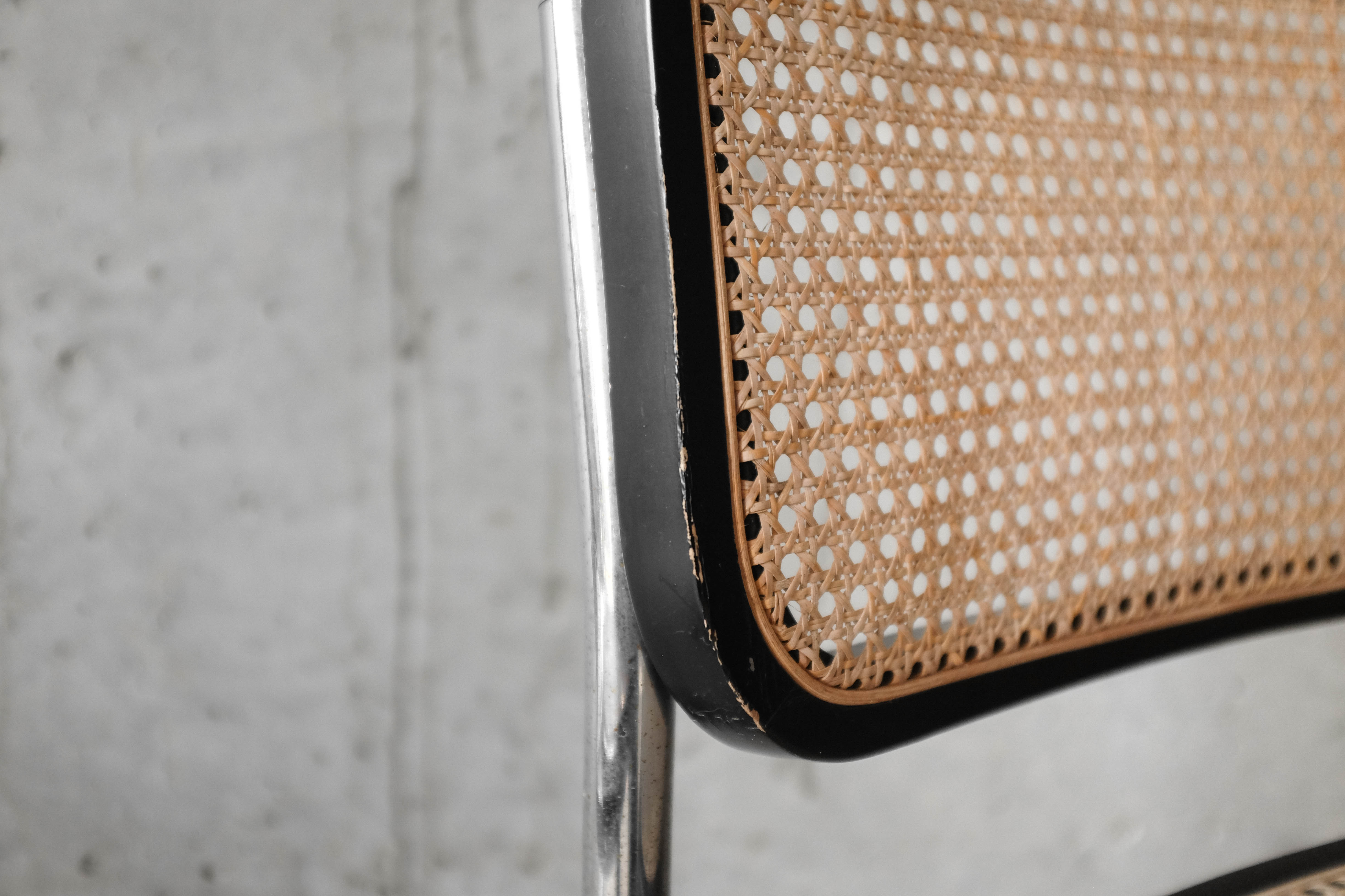 Set of 4 black cesca B32 chairs by Marcel Breuer