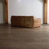 Canapé Sloop Ligne Roset par Michel Ducaroy en cuir cognac, années 1970