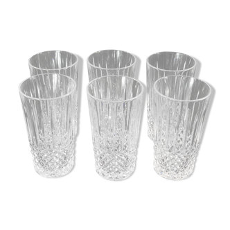 6 cups glass long drink crystal of arques model constance