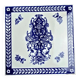 Large antique gien blue and white tile – vintage decorative earthenware 15x15 cm