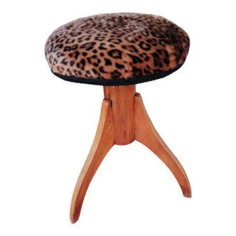 Adjustable wooden stool