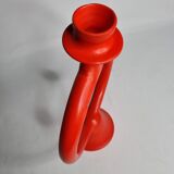 Chandelier design red painted ceramic, 30 cm