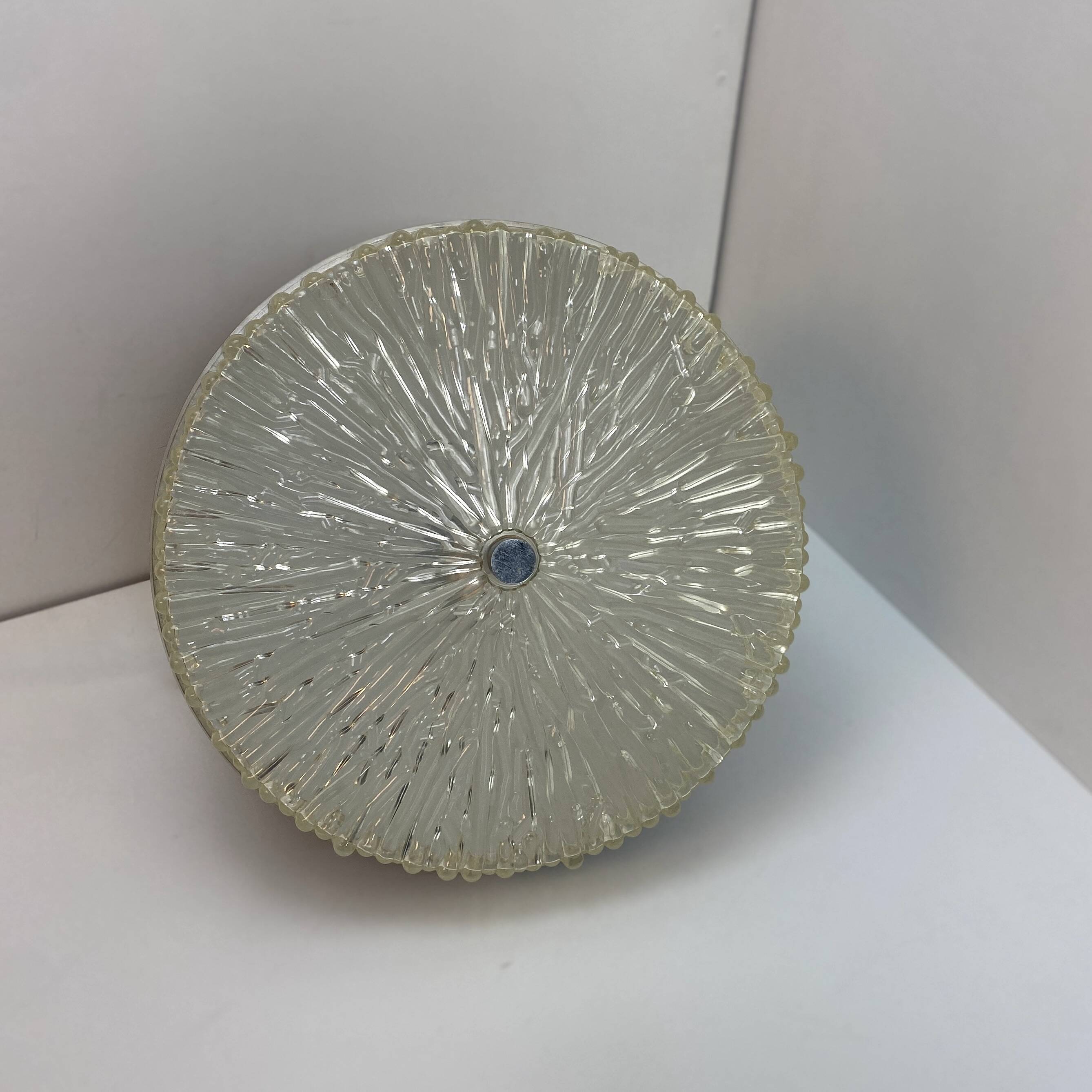 Space Age 1970 pendant light, brown and chrome