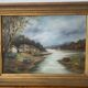 Grand tableau maison au bord de l’eau