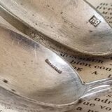 6 small spoons, silver metal 5gr, mix of 2 models, art nouveau style