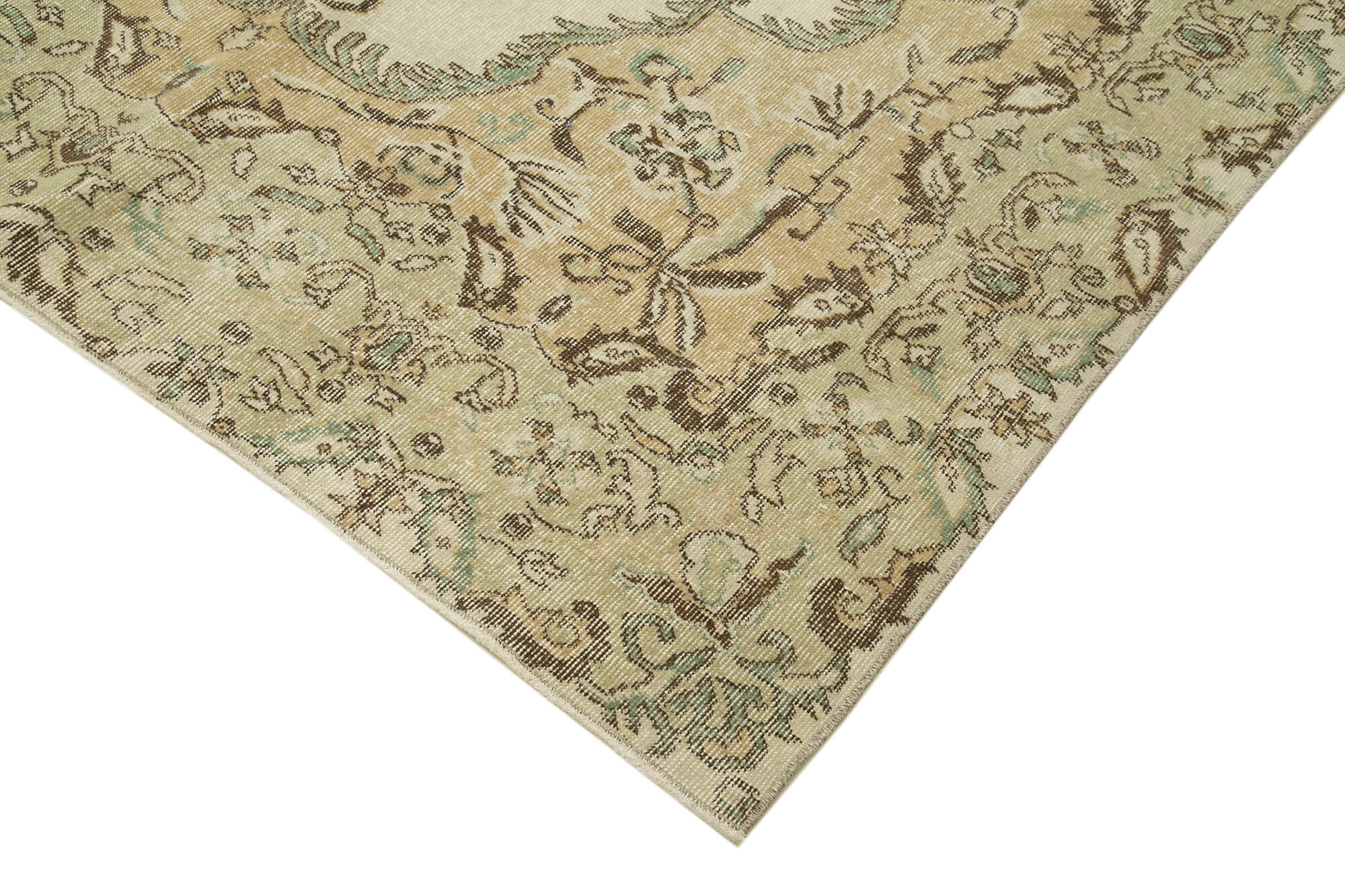 Handwoven distressed anatolian beige rug 200 cm x 320 cm