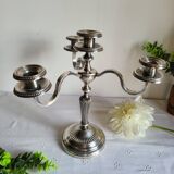Silver-plated metal candelabrum chandelier SNPA with 4 lights