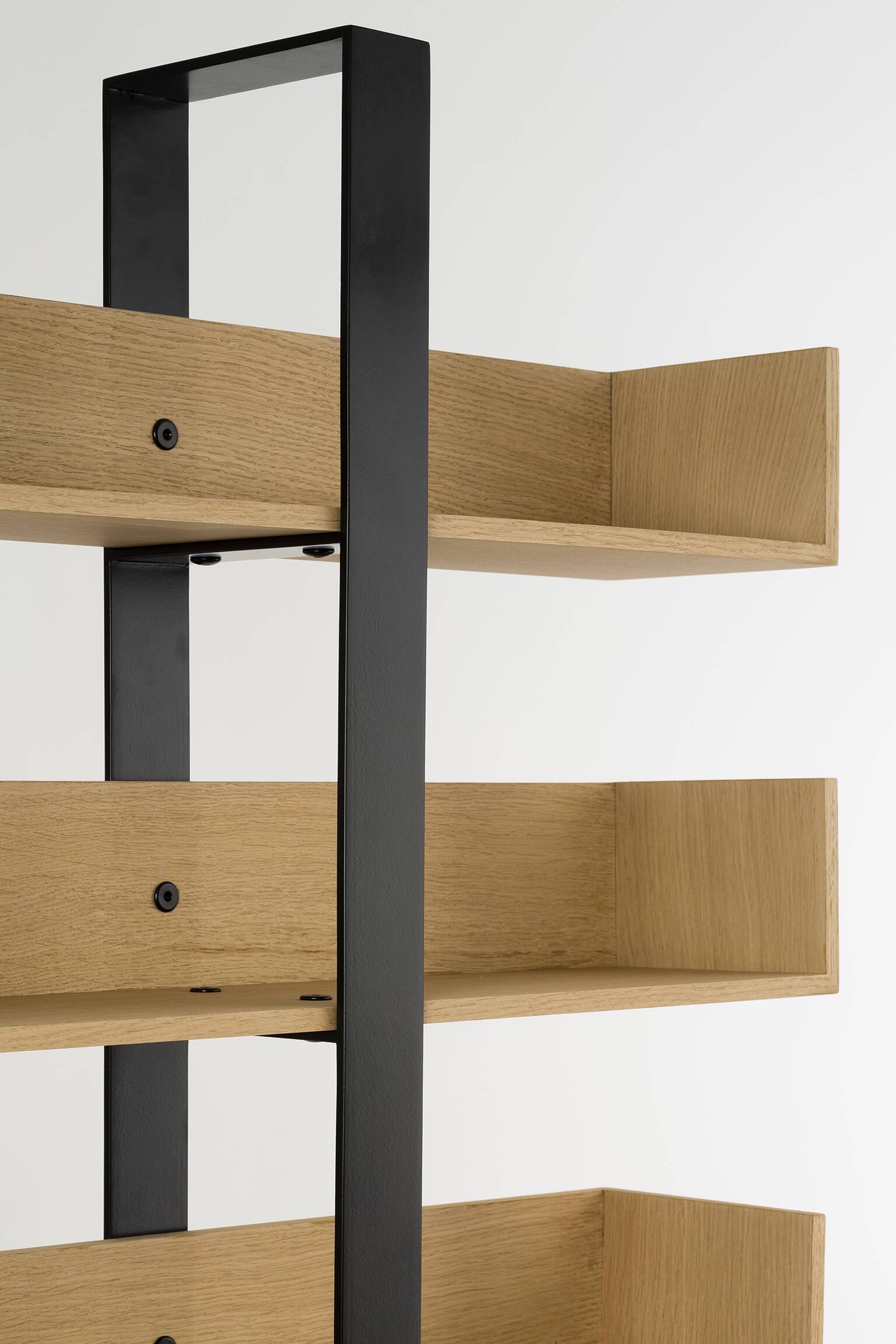 Severin-1 wooden and metal design bookshelf