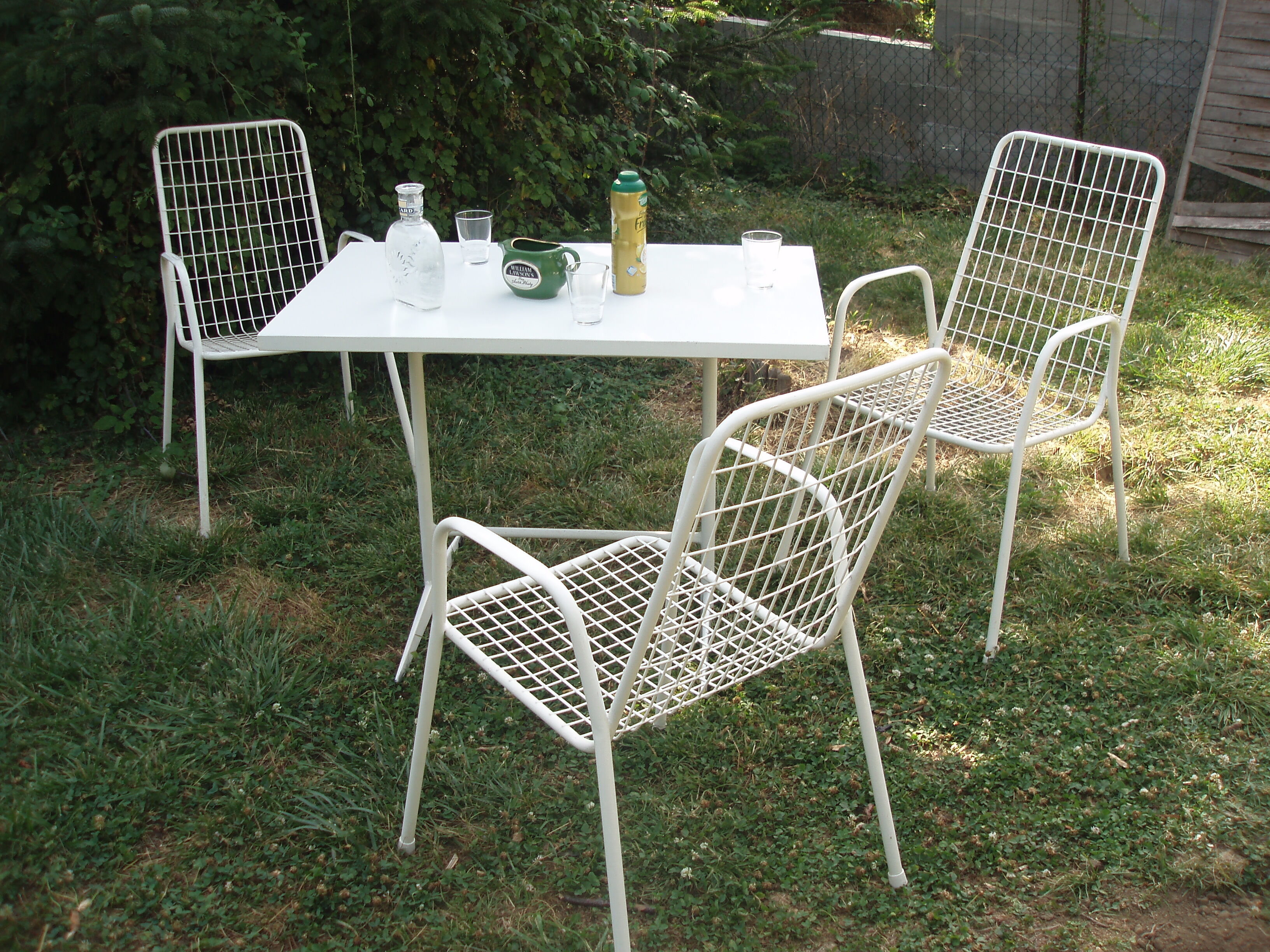 Three emu armchairs model italian vintage iron and rilsan