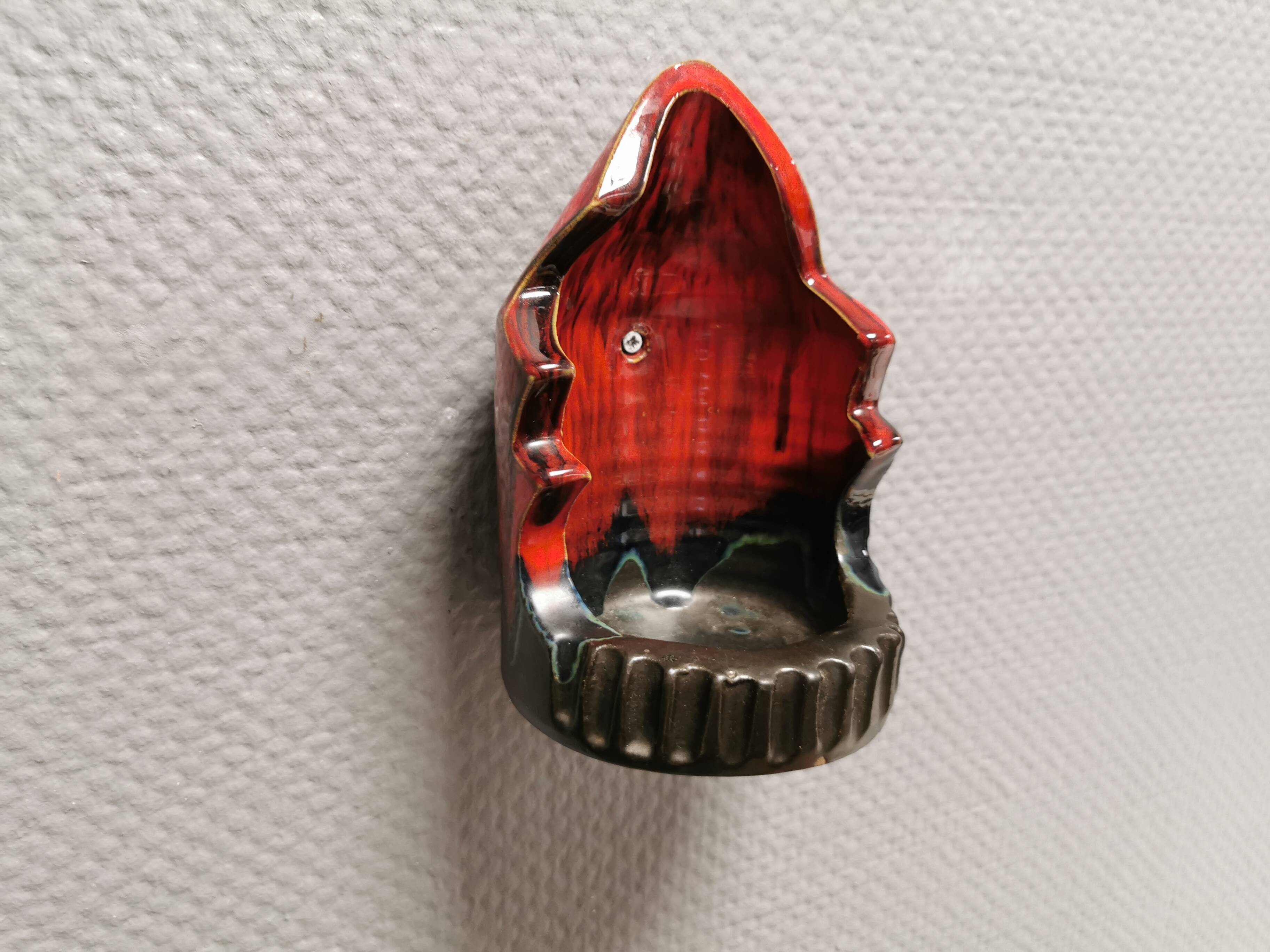 Wall-mounted candle holder for block candles. Ernst Faxe Denmark 1960s