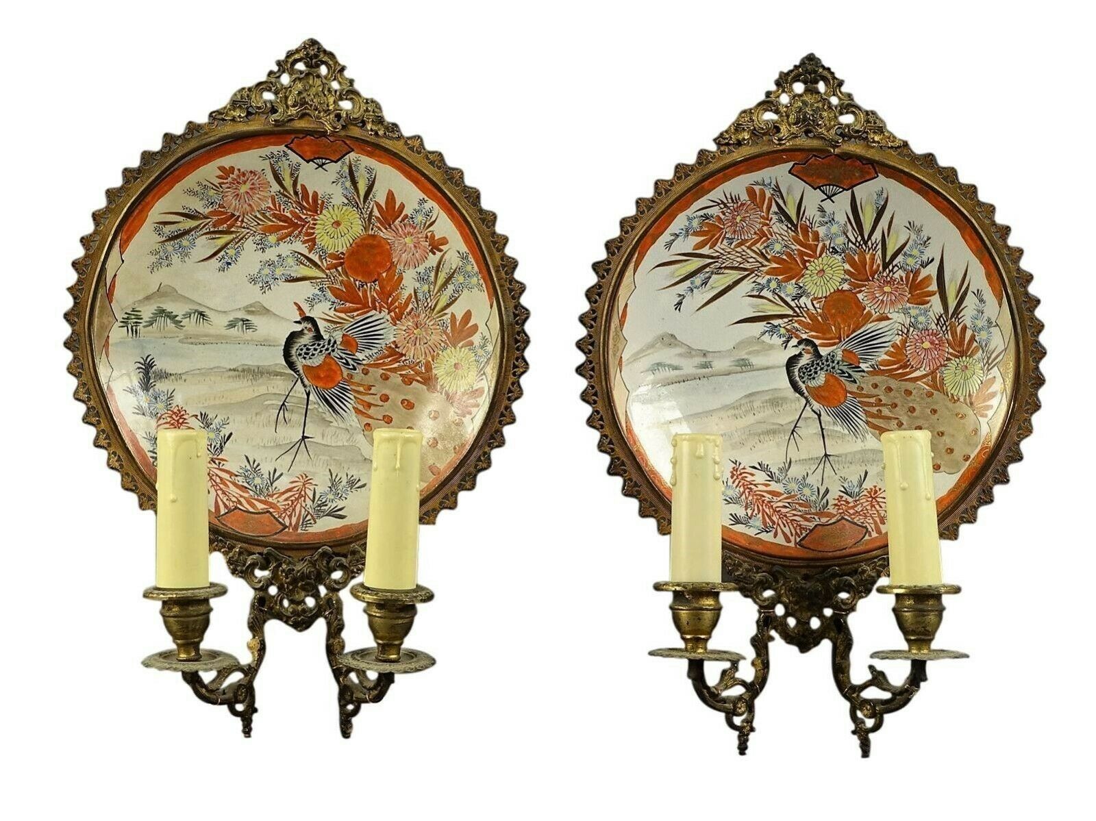 Pair of porcelain sconces from The Meiji period