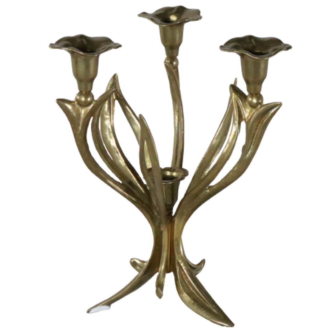 Brass cande holder flowers