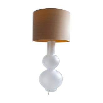 Lampe avec pied original en verre dépoli