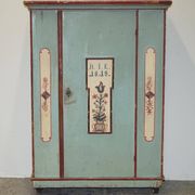 Armoire de mariage allemande antique 1818 peinte à la main