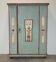 Armoire de mariage allemande antique 1818 peinte à la main