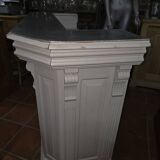 Bar / coffee counter in white patinated fir and zinc top