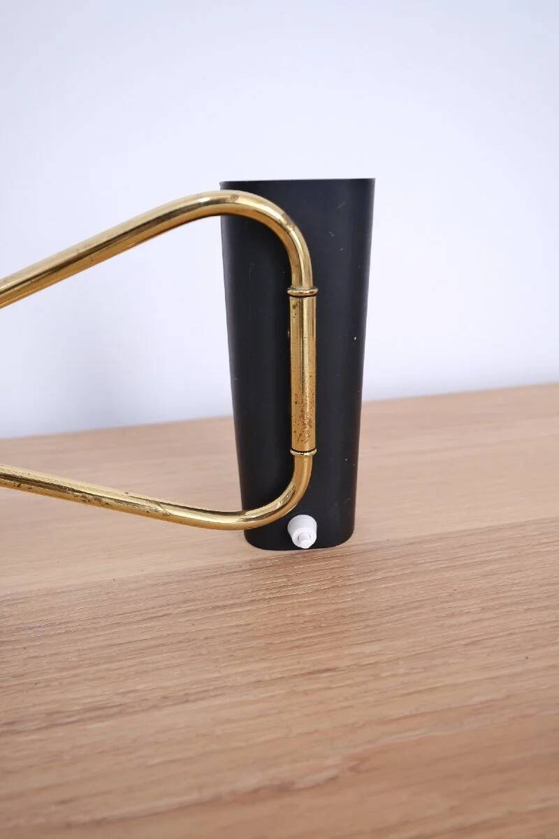 Articulated brass wall light, 1950