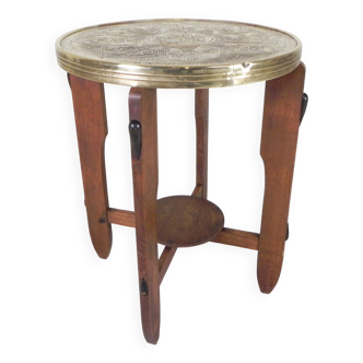 Amsterdam School table with brass top, 1930s