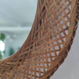 Oval mirror in woven wicker