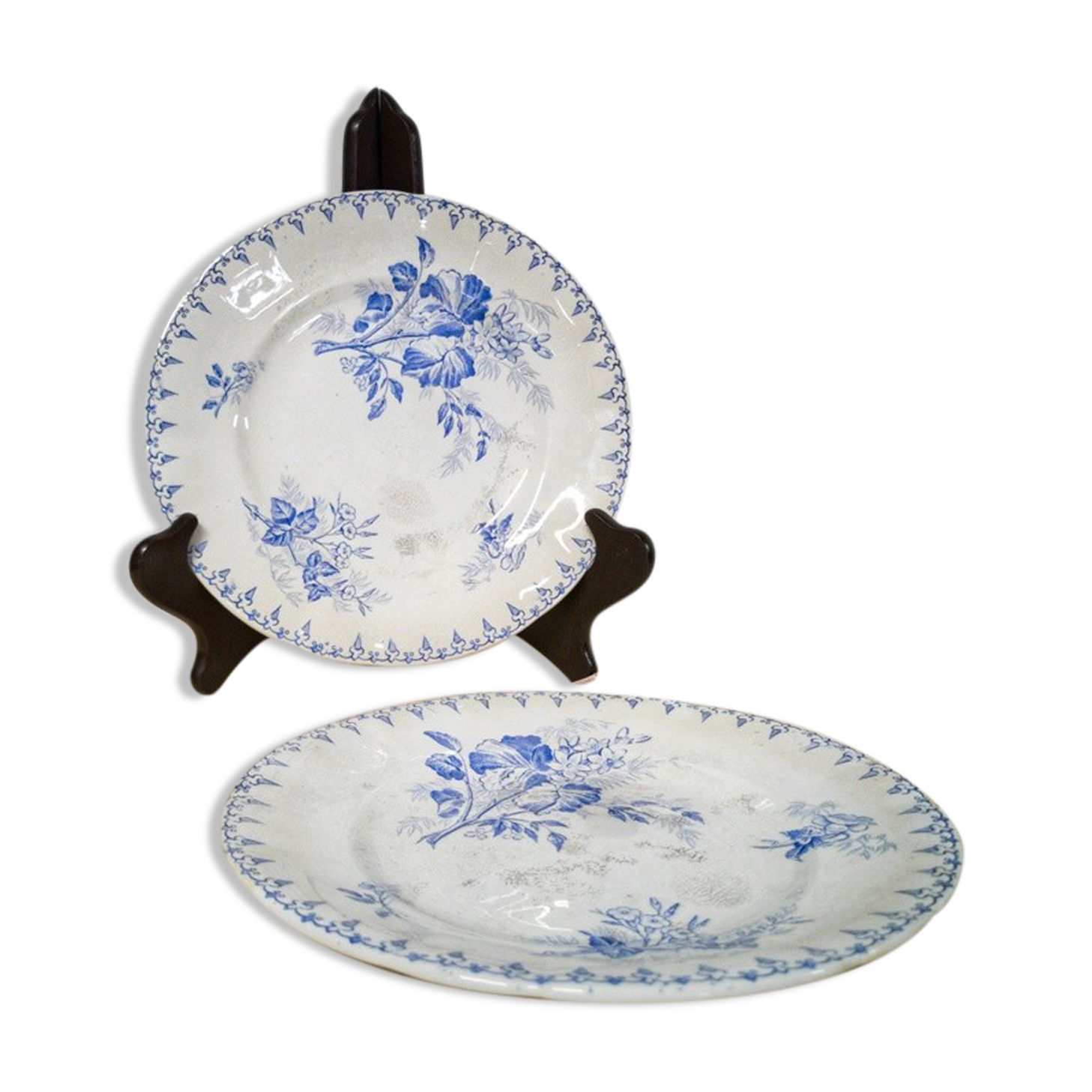 Duo of dessert plates U&C Sarreguemines - model Flore