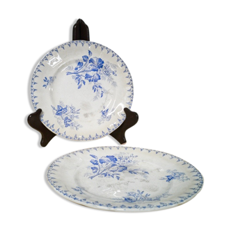 Duo of dessert plates U&C Sarreguemines - model Flore