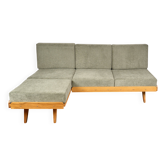 Vintage Corner Sofa Bed with Ottoman, 1960s, Czechoslovakia