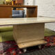Fedam coffee table in travertine and brass from the 70s
