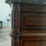 vintage - Small style chest of drawers - Louis XVI marble top with 1 drawer and 2 doors