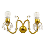 Lobmeyr Vienna Belle large wall sconce in brass and crystal, Austria, 1950s