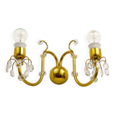 Lobmeyr Vienna Belle large wall sconce in brass and crystal, Austria, 1950s