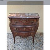 Chest of drawers Chest of drawers with curved marquetry front and sides opening with three drawers on three rows