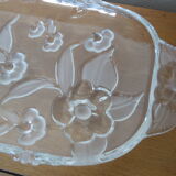 Plat a cake verre transparent deco laqué