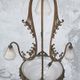 Art Nouveau chandelier in brass and bronze