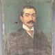 Huile sur toile par L Pacaud portrait homme a moustache 1900 XXeme