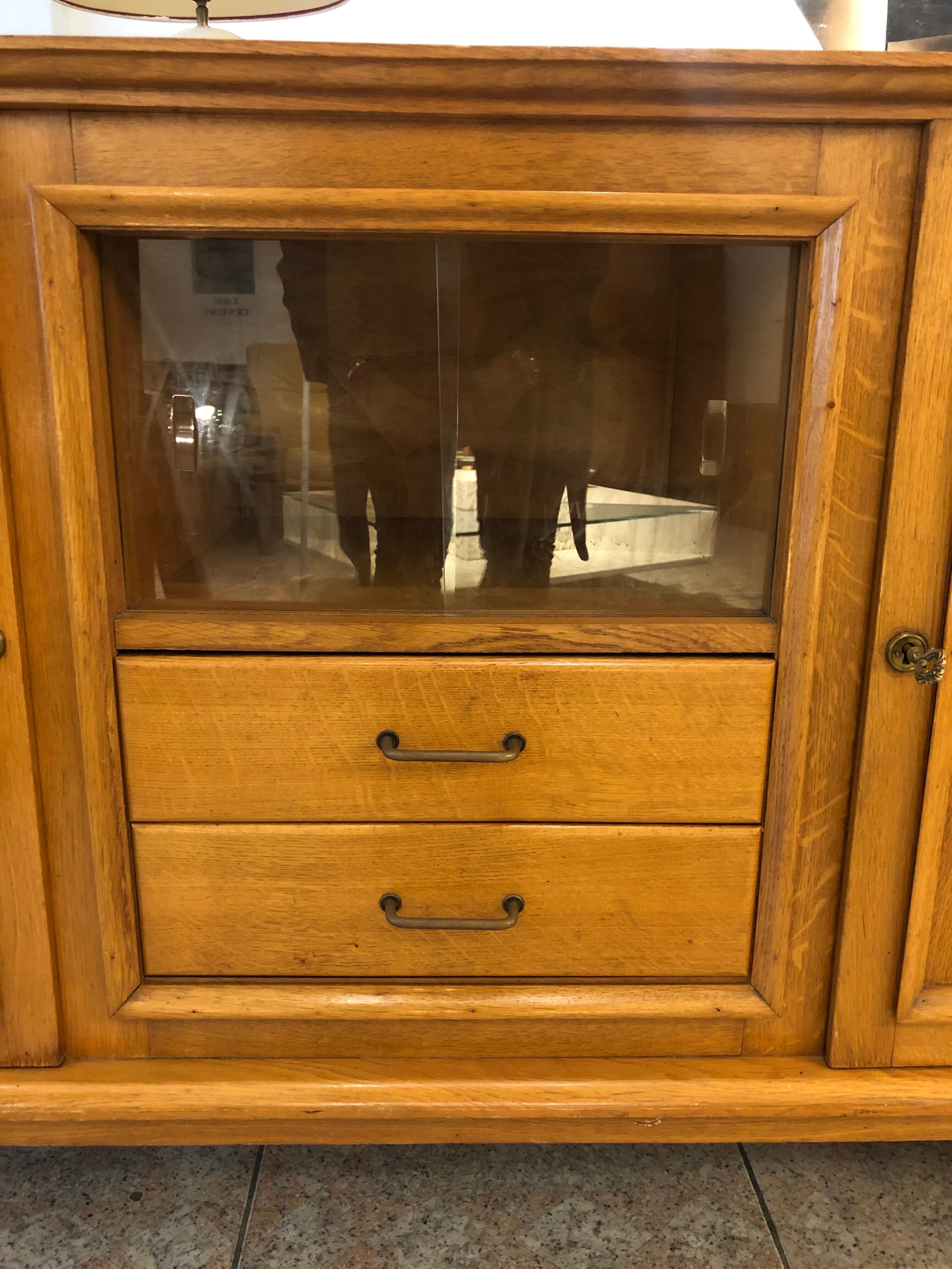 Oak buffet compass feet