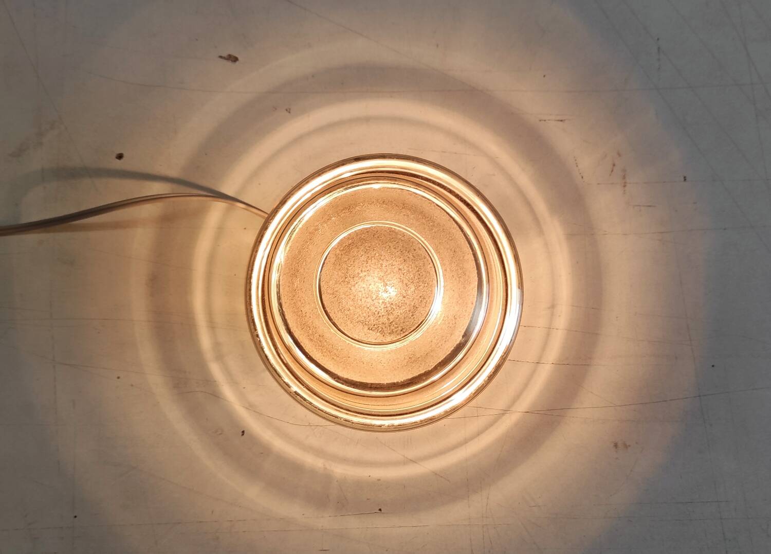 Smoked/sandblasted glass ceiling light - mid 20th century