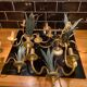 Ensemble lustres et appliques laiton et bronze 1970