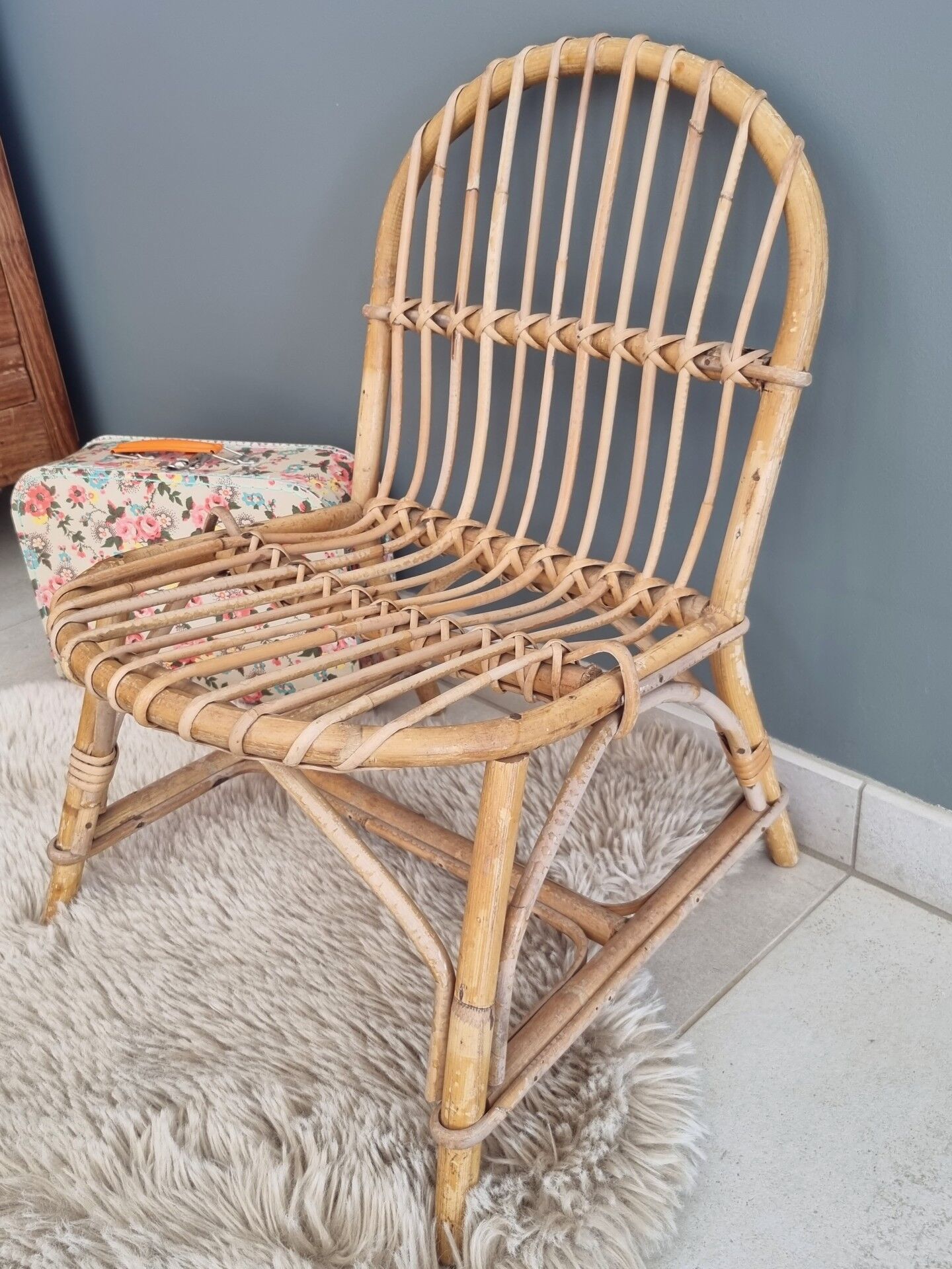 Children's armchair bamboo wicker