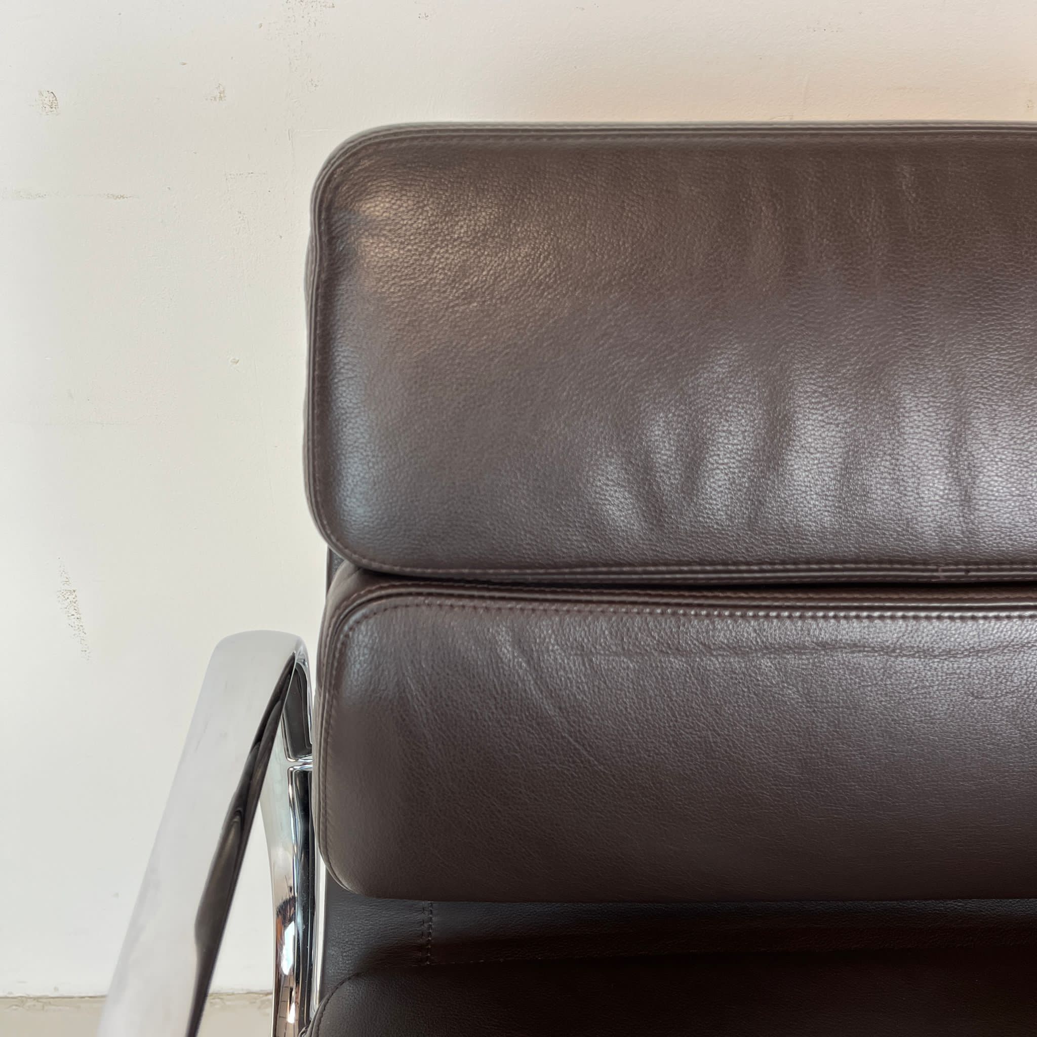 Eames Vitra for Herman Miller brown leather Soft Pad Group chair