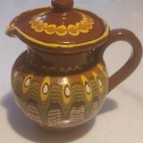 Set of 4 glazed pottery with ethnic decoration
