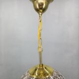 Suspended globe lamp in opaline glass, Czechoslovakian, 1970s.