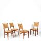 Audoux & Minet - Set of 4 vintage oak and rope chairs, circa 1950