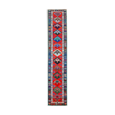 Tapis oriental coureur ancien fait à la main 80 cm x 396 cm